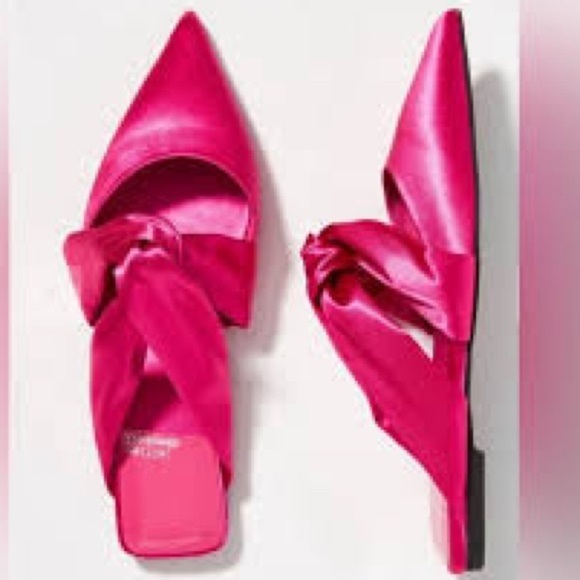 Jeffrey Campbell | Tie Down Mule in Fuchsia Satin size 6.5 NIB - Picture 1 of 3